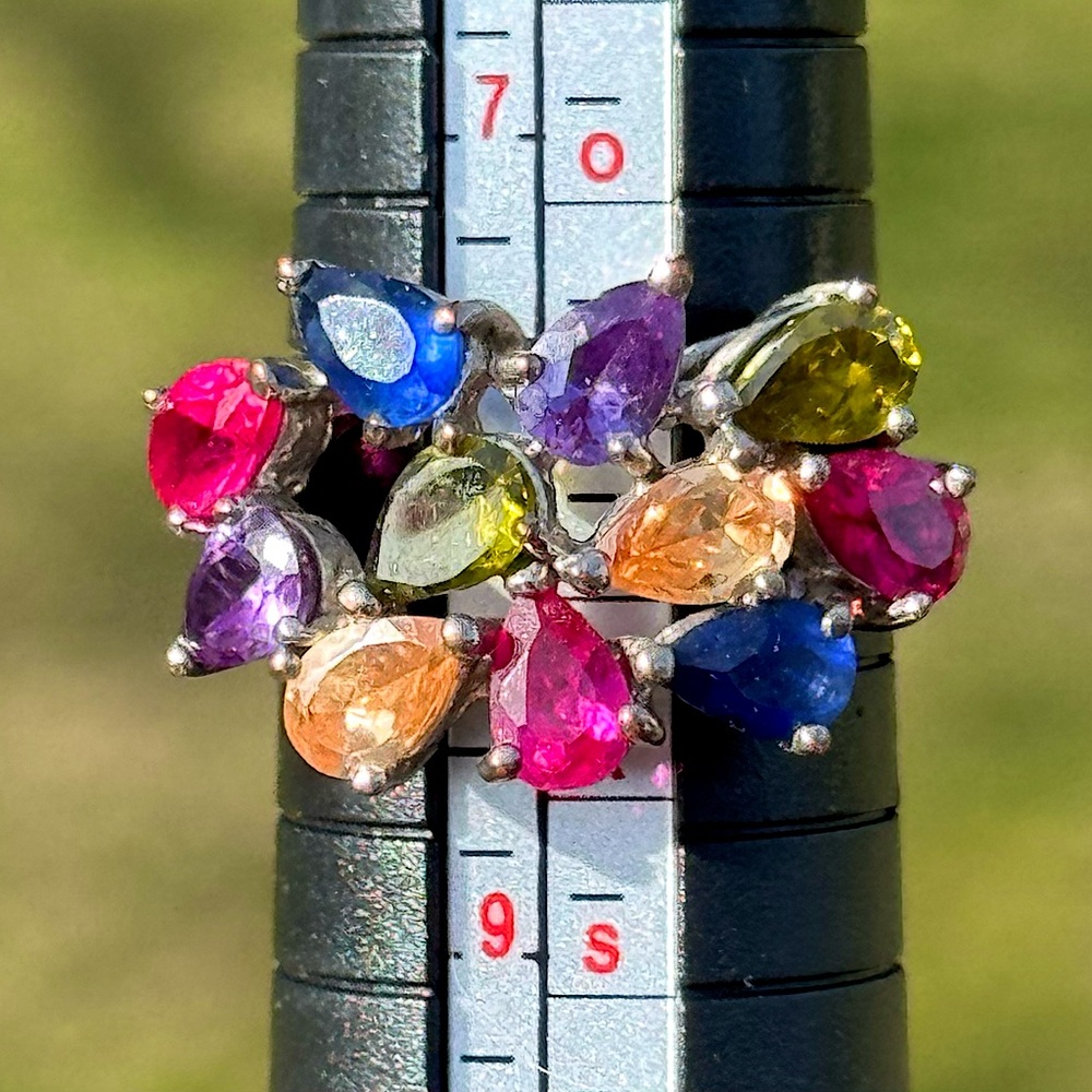Multicolor Gemstone Cluster Ring 8 - image 4